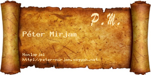 Péter Mirjam névjegykártya
